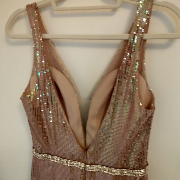 Rose Gold Sequin Mermaid Style Dress NWT - Picture 10 of 13